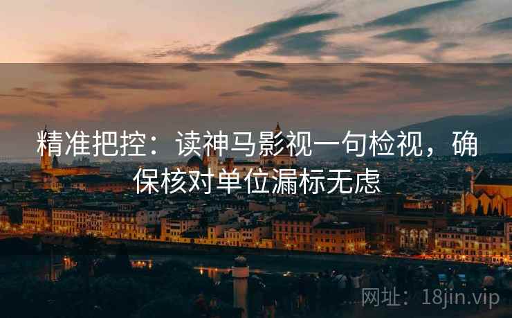 精准把控：读神马影视一句检视，确保核对单位漏标无虑