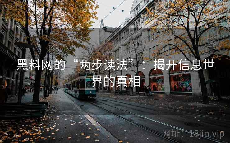 黑料网的“两步读法”：揭开信息世界的真相