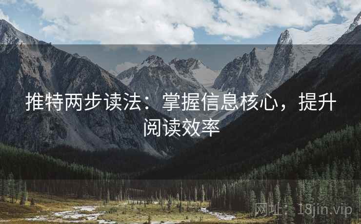 推特两步读法：掌握信息核心，提升阅读效率