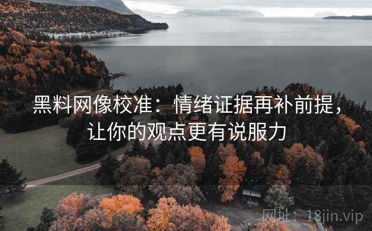 黑料网像校准:情绪证据再补前提,让你的观点更有说服力 黑料网像校准:情绪证据再补前提,让你的观点更有说服力
