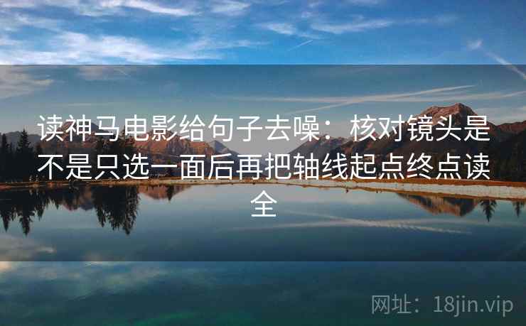 读神马电影给句子去噪:核对镜头是不是只选一面后再把轴线起点终点读全 读神马电影给句子去噪:核对镜头是不是只选一面后再把轴线起点终点读全