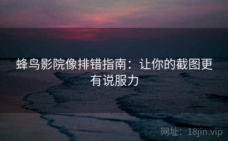 蜂鸟影院像排错指南：让你的截图更有说服力